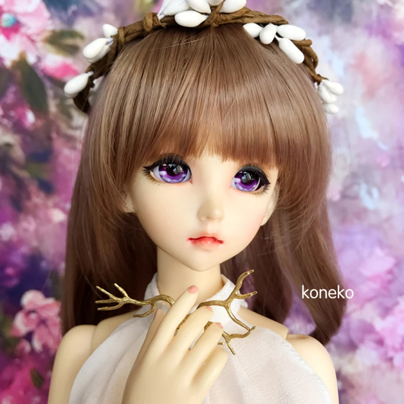 Allaosify Bjd 1/3 1/4 1/6 Золотой коричневый длинные вьющиеся волосы Роман ролл кукла парики