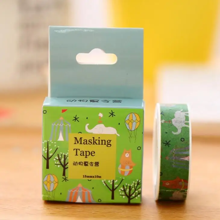 1.5cm Wide Novelty Animals Summer Vacation Washi Tape Adhesive Tape DIY