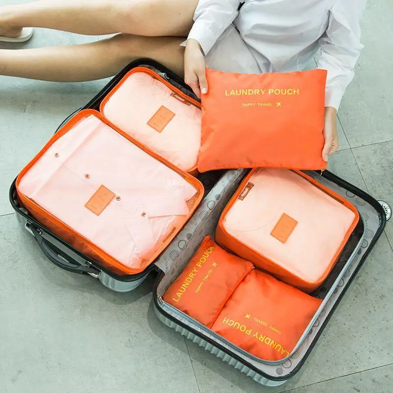 6 шт. дорожный Рюкзак-органайзер тканевая сумка Портативная Коробка для хранения багажа чемодан Пылезащитная сумка косметичка