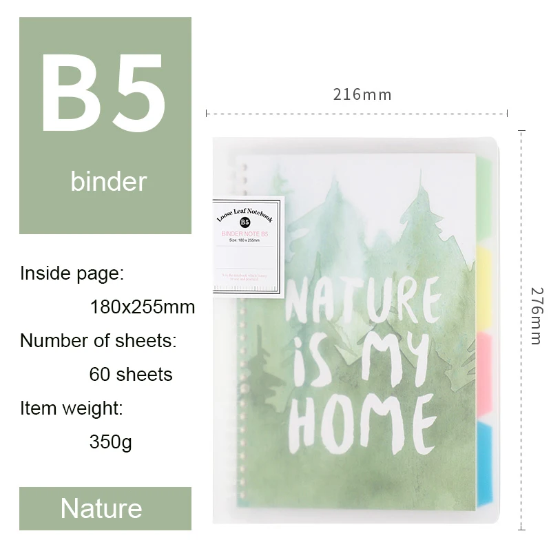 Креативный блокнот B5, прозрачный переплет, съемный 60 листов, твердый переплет, блокнот с 4 цветами, индекс страницы - Цвет: I