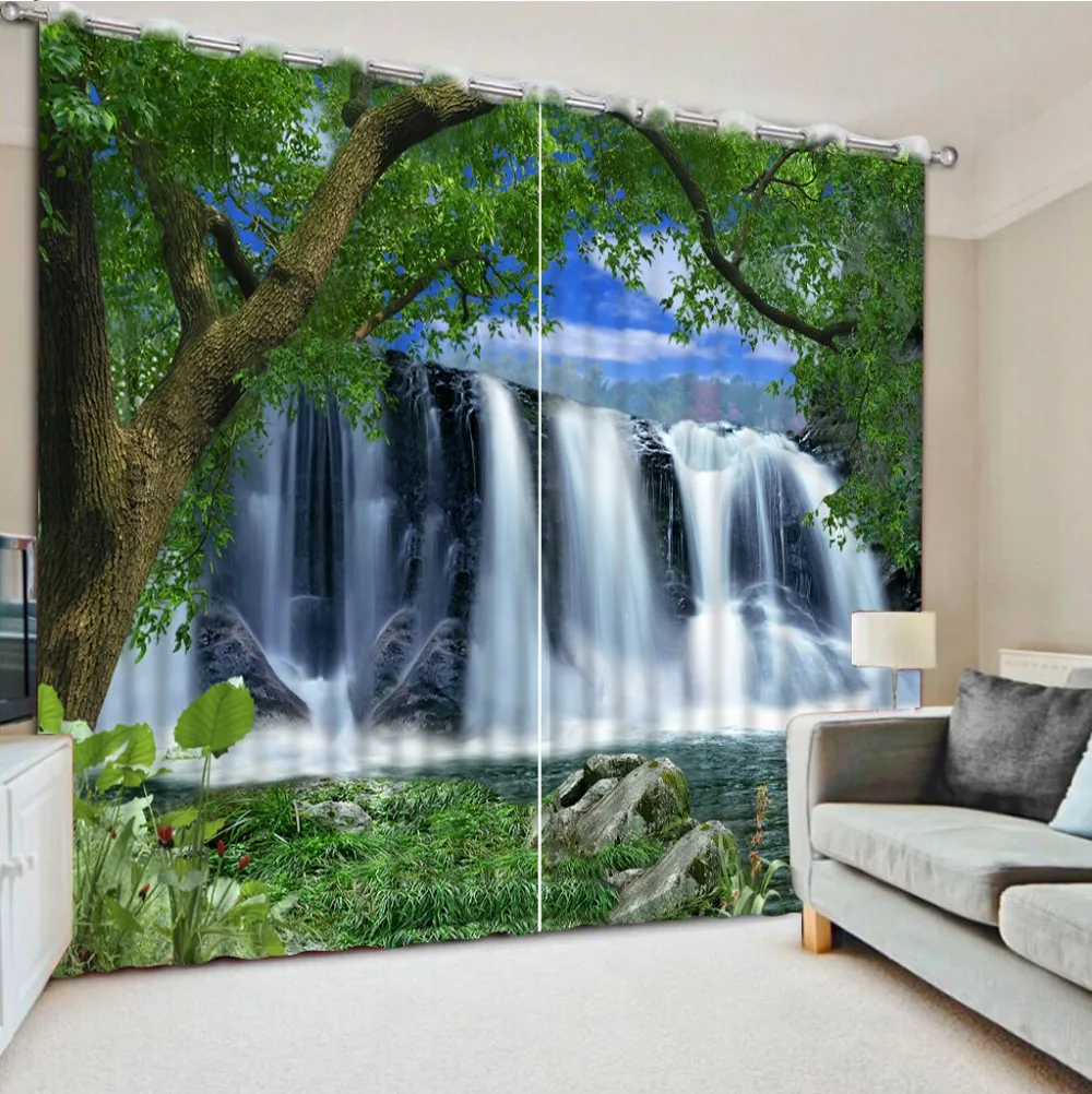 

Luxury Blackout 3D Window Curtains For Living Room Bedroom High quality custom 3d curtain fabric nature scenery 3d curtains