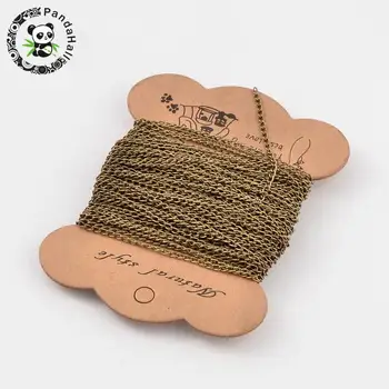 

3x2.2x0.6mm 2 Colors for Choice Iron Twist Chains, Lead Free & Nickel Free, Come on Reel Antique Bronze Silver Color