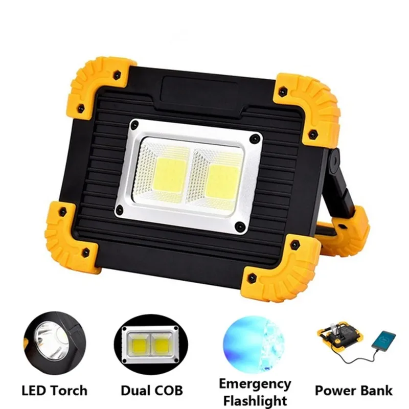 

VBS USB Portable Led Flood Light Outdoor 20W DC5V Waterproof Led Work Lamp 18650 Rechargeable Battery Camping Lantern Tent Lamp