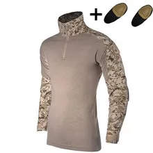 Армейская военная форма камуфляж быстросохнущая футболки Тактический Comba футболки страйкбольных игры Костюмы рубашка с налокотниками