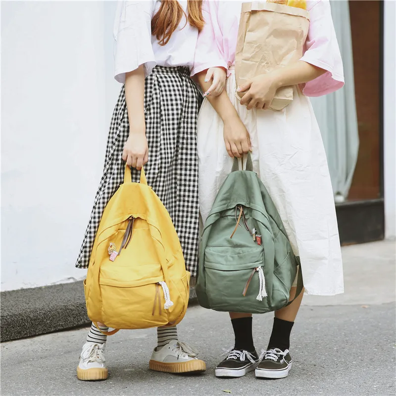 Menghuo Women Backpack for School Teenager Girls Vintage Stylish School Bag Ladies Cotton Fabric Backpack Female Bookbag Mochila (45)