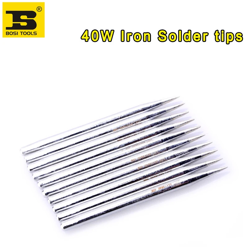free shipping 10pcs BOSI 40w iron soldering tips solder stickin