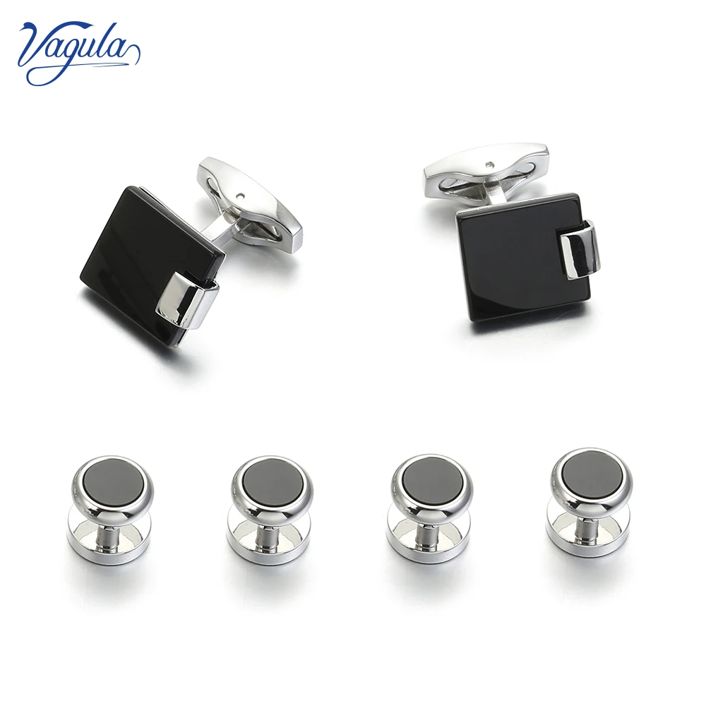

VAGULA 6 pcs Cufflinks Collar Stud Set Classic Spinki Tuxedo Gemelos Men Jewelry Gift 441
