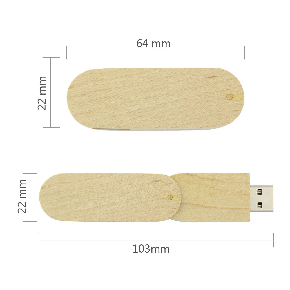 wooden ellipse usb flash drive