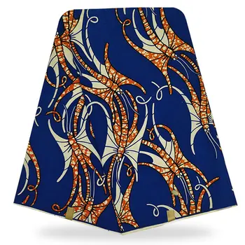 

Hot Sale African Wax Print Fabric Real Wax Cloth 100% Cotton Ankara Nigerian Wax for Sewing 6yards Y904517-16