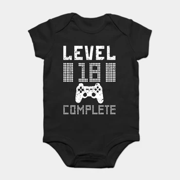

Baby Onesie Baby Bodysuits kid t shirt Funny novelty Level 18 Complete Video Gamer Geek 18 Years Old Boys cool