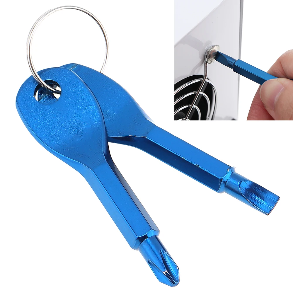 Cast Steel Portable Multifunction Slotted Screwdriver Key Chain Tool