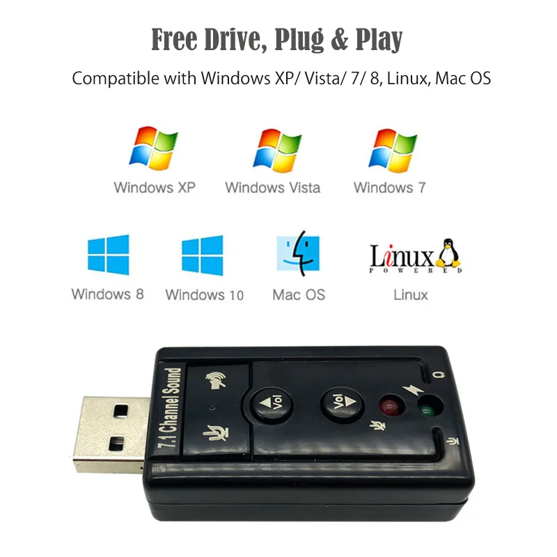HOT Sale USB Sound Card 7.1 Channel Audio Interface (2)