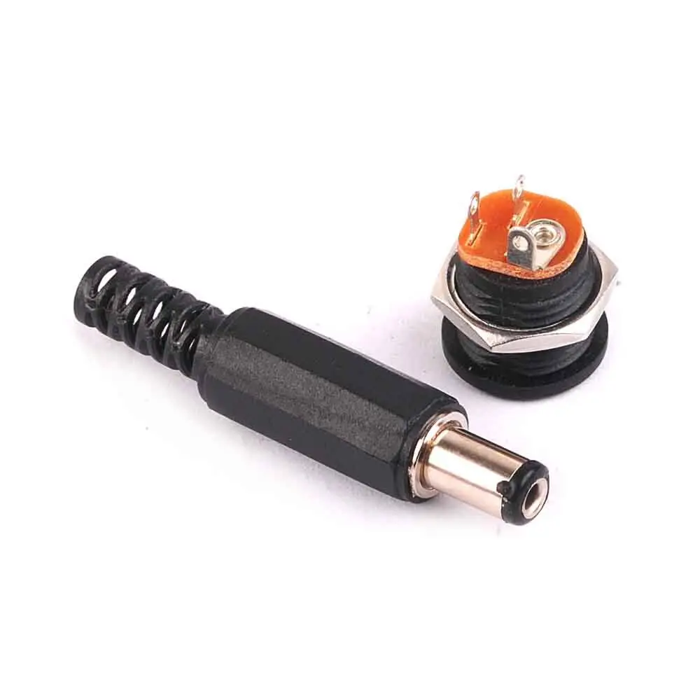 

10pair 5.5*2.1/5.5x 2.1mm 2.1mm x 5.5mm Male Plug + Female Socket Panel Mount Jack DC Connector