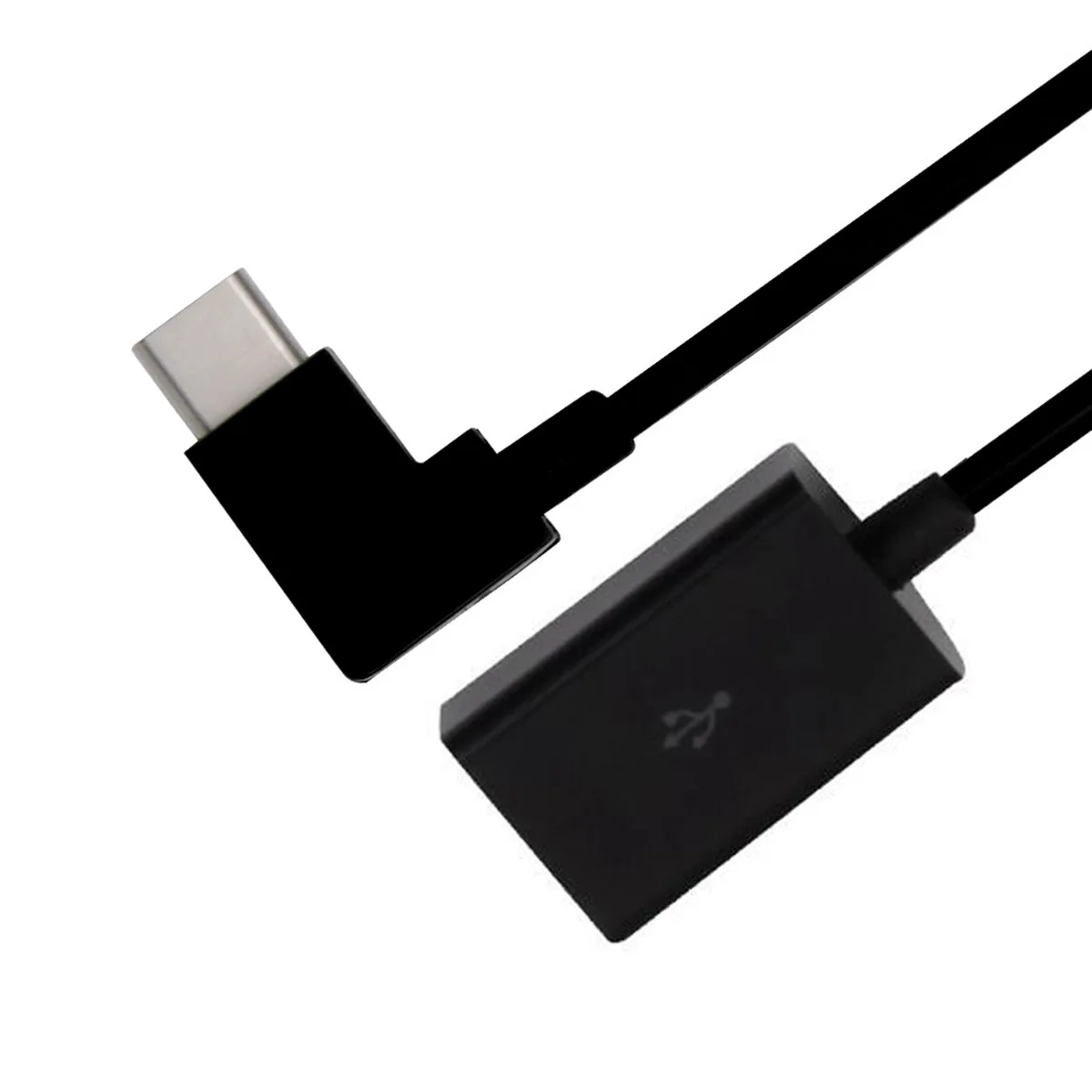 CABLECC справа под углом 90 градусов USB-C Тип-C на USB 2,0 Женский OTG кабель для сотового телефона Tablet и ноутбука черный