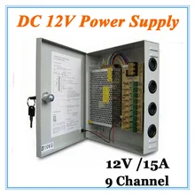 DC12V 15A 9 канала Питание адаптер для CCTV Камера CCTV Системы 12V Безопасности профессиональный конвертер адаптер