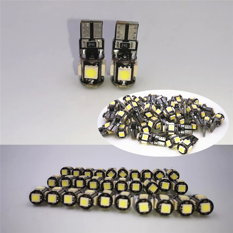 100X T10 Canbus 5smd автомобильный светильник W5w 194 168 лампочки ошибки DC 12V клиновидная