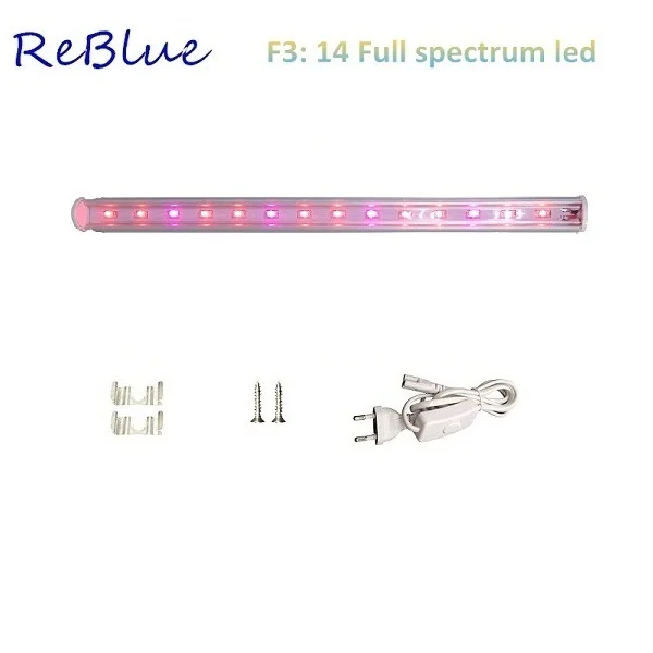 ReBlue Led Grow светильник расти светодиодные лампы 7 Вт растительная лампа для выращивания светильник для растений полный спектр для выращивания растений в помещении AC220V T5 лампы для растений - Испускаемый цвет: 1Pcs 14Full Spectrum