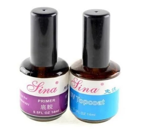 Professional 2pcs Uv Top Coat Primer Base Gel Nail Art Tips Builder 1x Primer