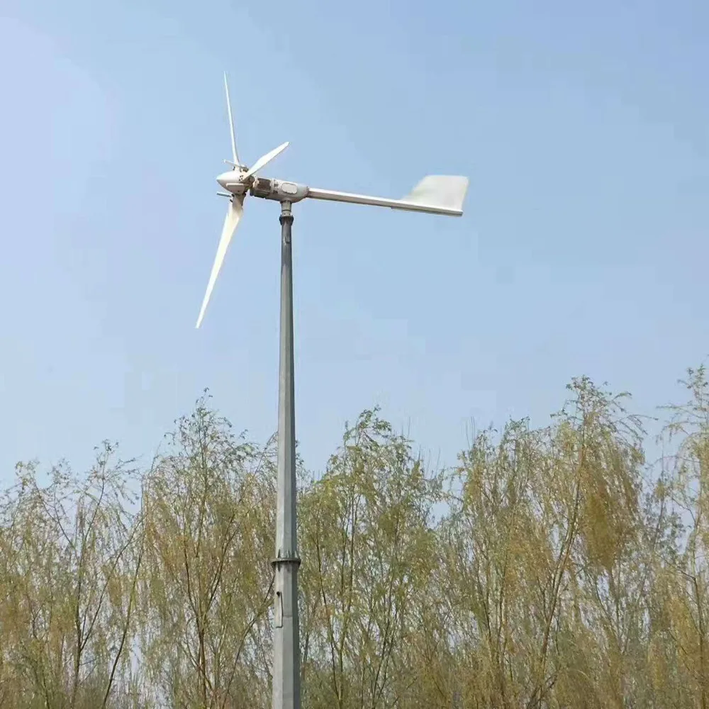 3KW 96V/220V/380V Horizontal Wind Turbine Power Generator Wind Mill Yawing  For Home Use, For Grid Tie / Off-Grid Use