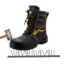 Защитная обувь-высокие кожаные Baotou анти-ударные анти-прокол износостойкие хлопковые ботинки мужские ботинки