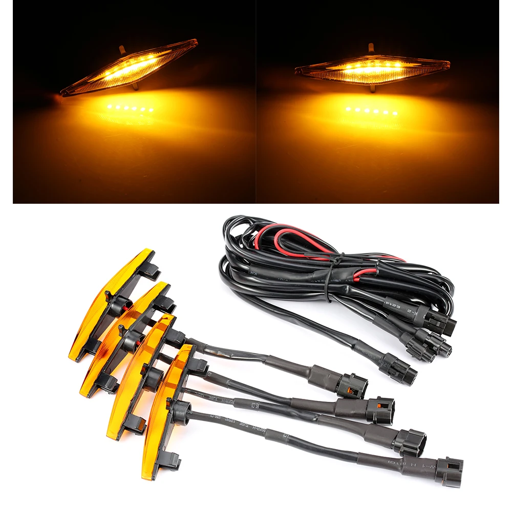 For 2016-2019 Tacoma TRD PRO Bumper Grill Smoke Len Amber LED Marker Light