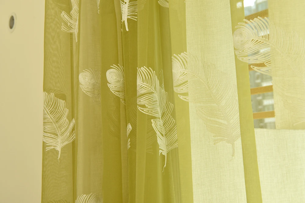 MENGERMEI, белая зеленая вуаль с цветочным рисунком, занавеска, современный тюль, окно для гостиной, спальни, двери, дома, занавеска, s XC-03