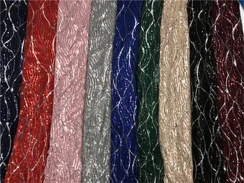 

Black Wine French Lace Fabric With Sequins Green African Lace Fabric High Quality 2019 Net Lace Nigerian Material Dress gold