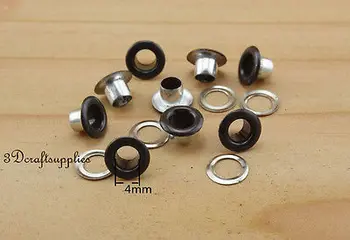 

eyelets metal with washer grommets dark brown round 100 sets 4 mm AC72Q