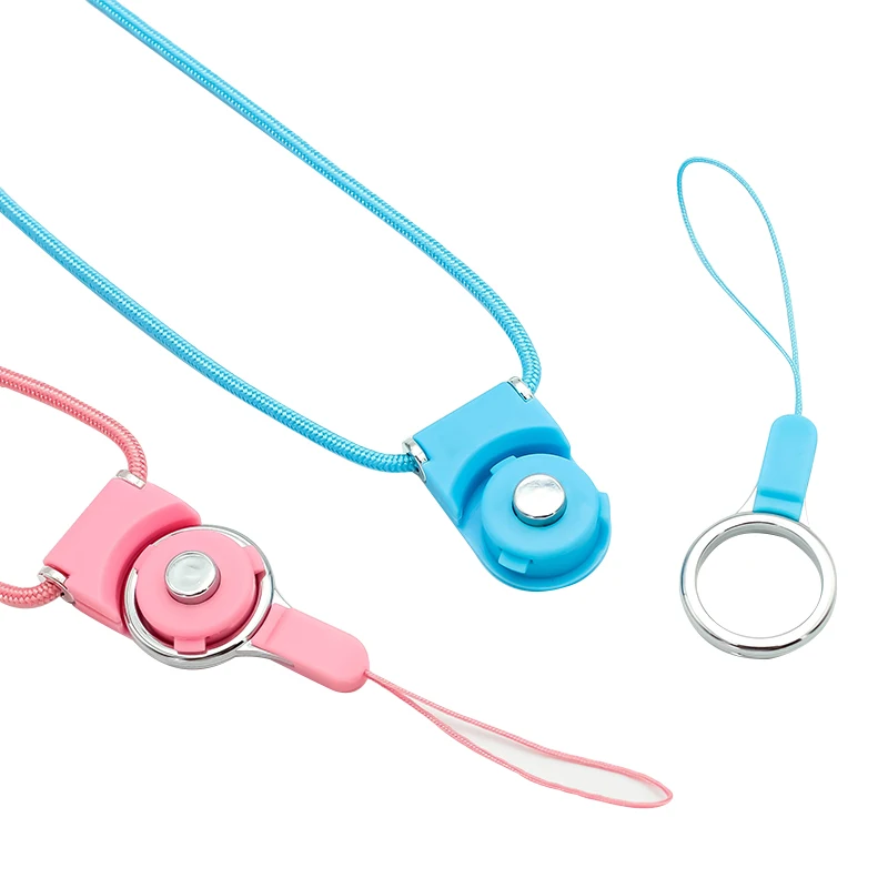 Pushingbest-Afneembare-roterende-ring-gesp-opknoping-touw-Rotatie-Telefoon-Mobiele-Telefoon-Hals-Ketting-Bandjes-Key-Sleutelhanger
