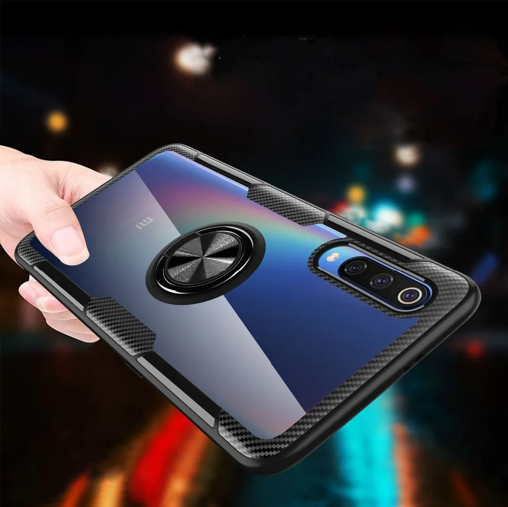 Invisible Bracket for Xiaomi Mi 9 SE 8 Lite Mix 3 Note 5 7 Pro Case Clear Acrylic Cover for Xiaomi Mi9 9SE 8 8Lite Magnet Holder