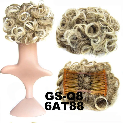  Similler Synthetic Short Messy Curly Dish Hair Bun Extension Easy Stretch Combs Clip In Tray Ponyta