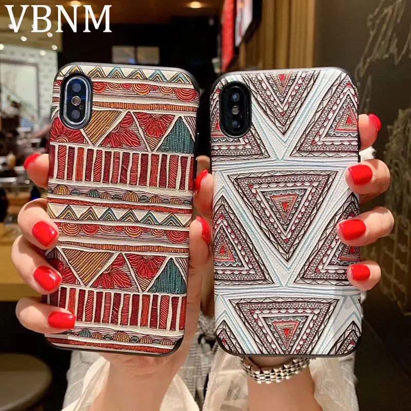 

Retro Ethnic Embossed Silkworm Pattern Case for iPhone X XS Max XR Soft TPU Silicone Case Cover for iPhone 7 8 Plus 6 6S Coque