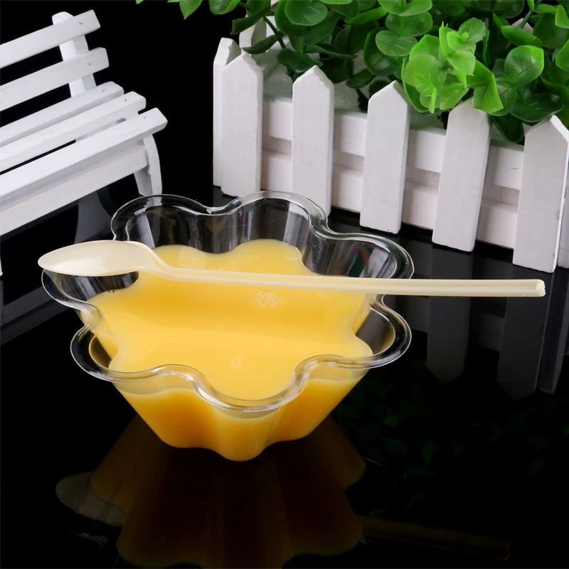 

100pcs Transparent disposable yogurt pudding thick plastic cup party birthday faovr ice cream salad bowl kitchen accessories
