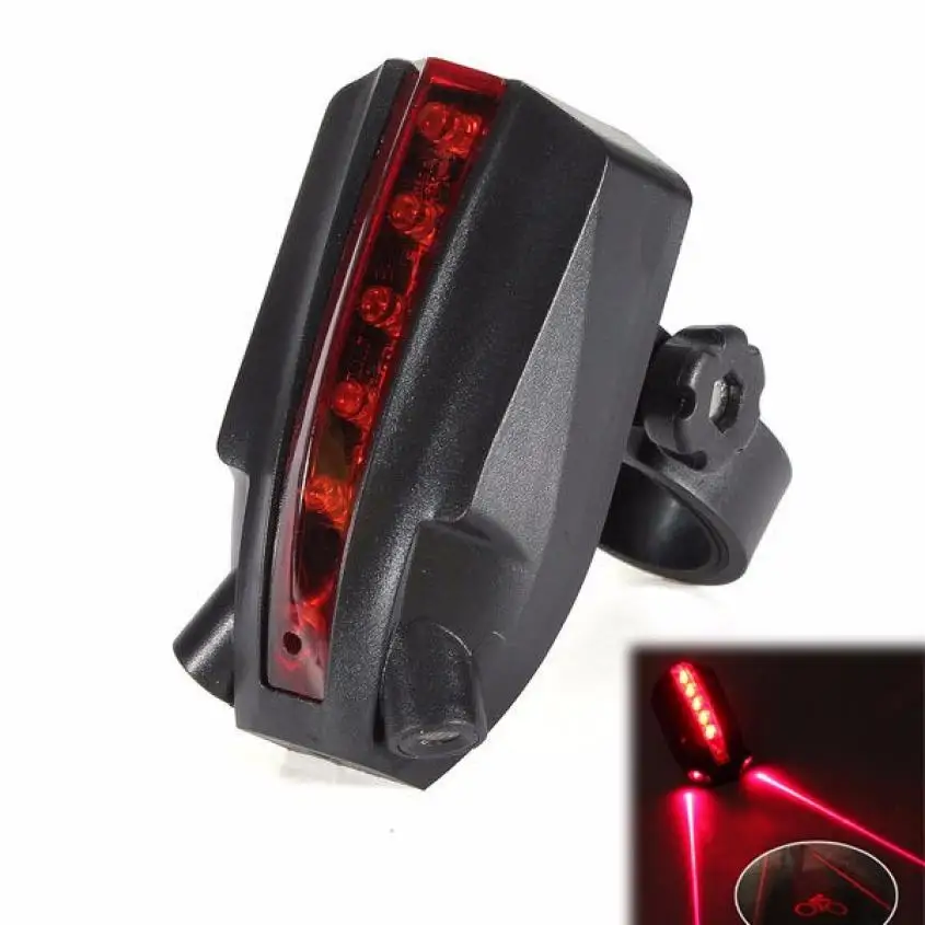 

2 Laser+5 LED Rear Bicycle Tail Light Beam Safety Warning Red Lamp Taillight Waterproof MTB Road Bike Tail Light Back Lamp