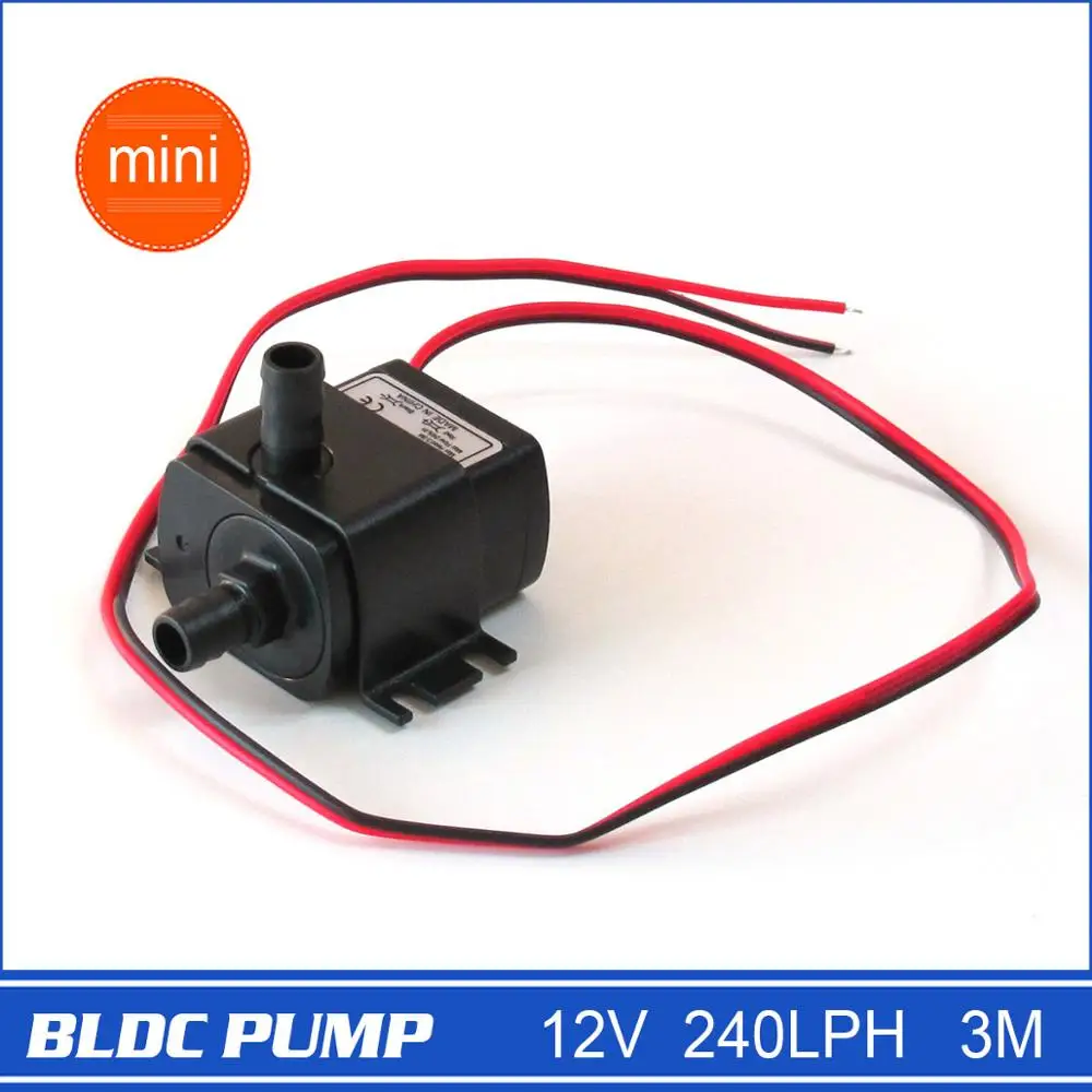 

12V Mini DC Pump, 240LPH, 3M 4.8W, Submersible, Super long life>30000 hours, Fountain, Aquarium, Water Circulating