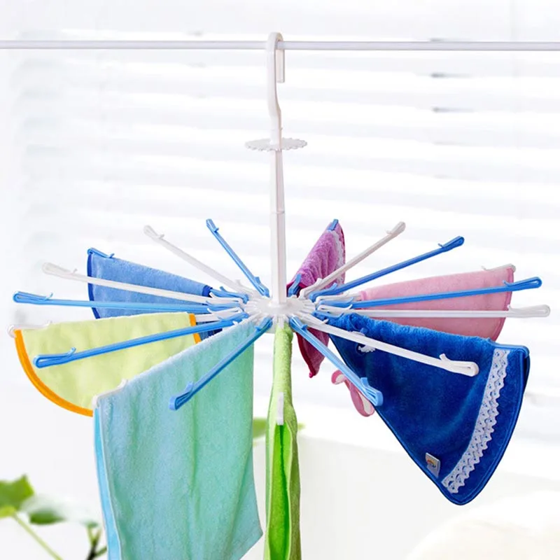 

Windproof Rotating Folding Plastic Hanger Rack For Towel Underwear Baby Clothes Hangers Practical 9 WXV Sale