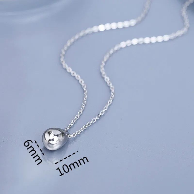 Аутентичные стерлингового серебра 925 простая Капля воды кулон ожерелье s для женщин милые дамы ожерелье из серебра ювелирные изделия
