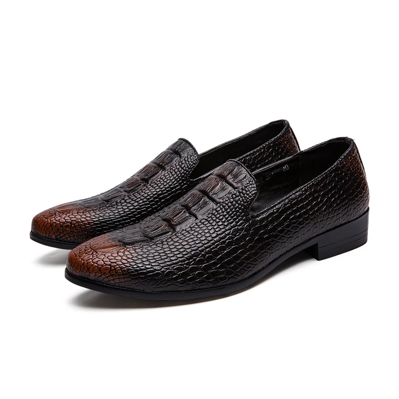 designer snake skin leather shoes men fashion evening dress male footwear wedding crocodile pattern brogue oxford shoes for men (1)