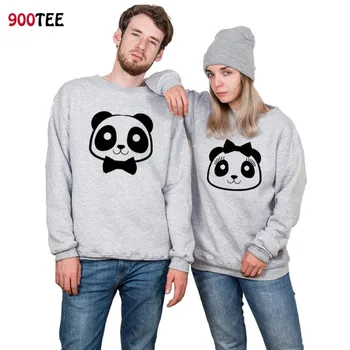 

New Fashion 100% Cotton Couple Hoodies Animal Printed Pullover Women Sweatshirts Panda Casual Clothes Couple for Lovers Brand