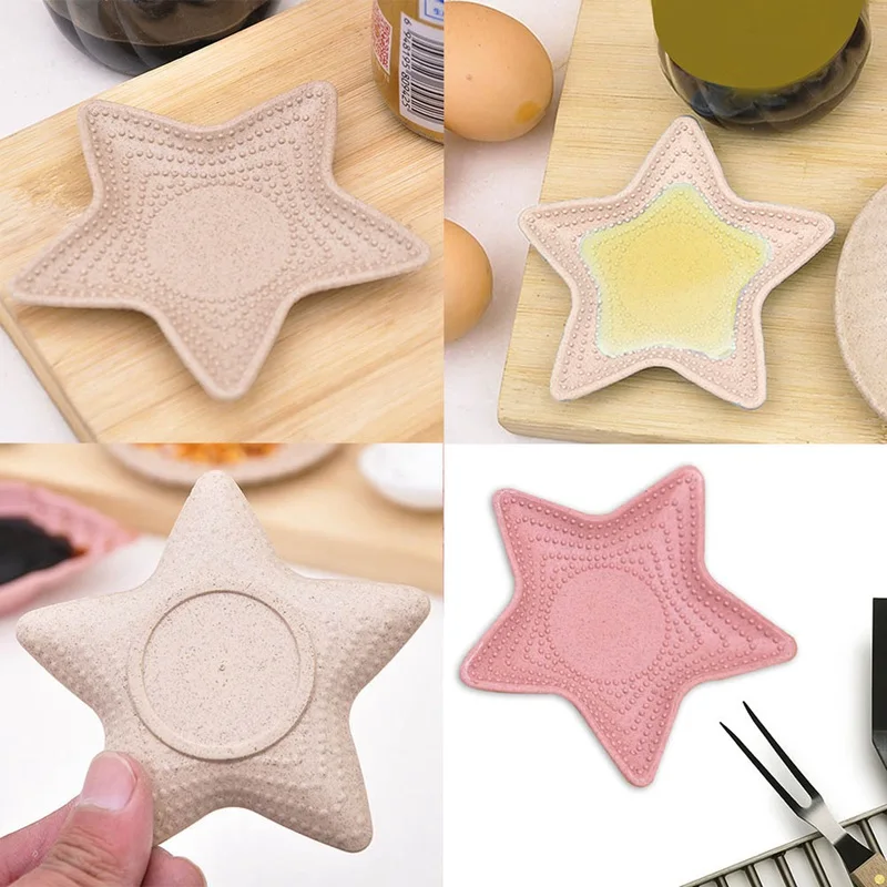 

Wheat Straw Seasoning Dish Starfish Conch Shell Plate Sauces Plate Snacks Dish Storage Trays Plate Saucer Food Container