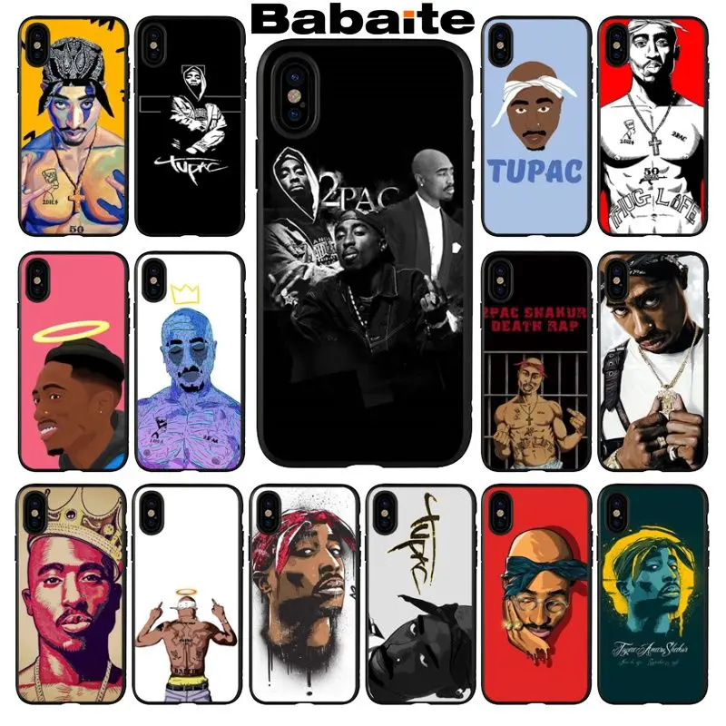 

Babaite 2Pac Tupac Amaru Shakur Makaveli Smart Cover Soft Shell Phone Case for iPhone 8 7 6 6S Plus 5 5S SE XR X XS MAX Coque