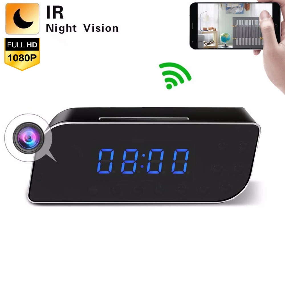 

CCTV 1080P WIFI Mini Camera Time Alarm Wireless Nanny Clock P2P Security Night Vision Motion Detection Home Security IP Camera
