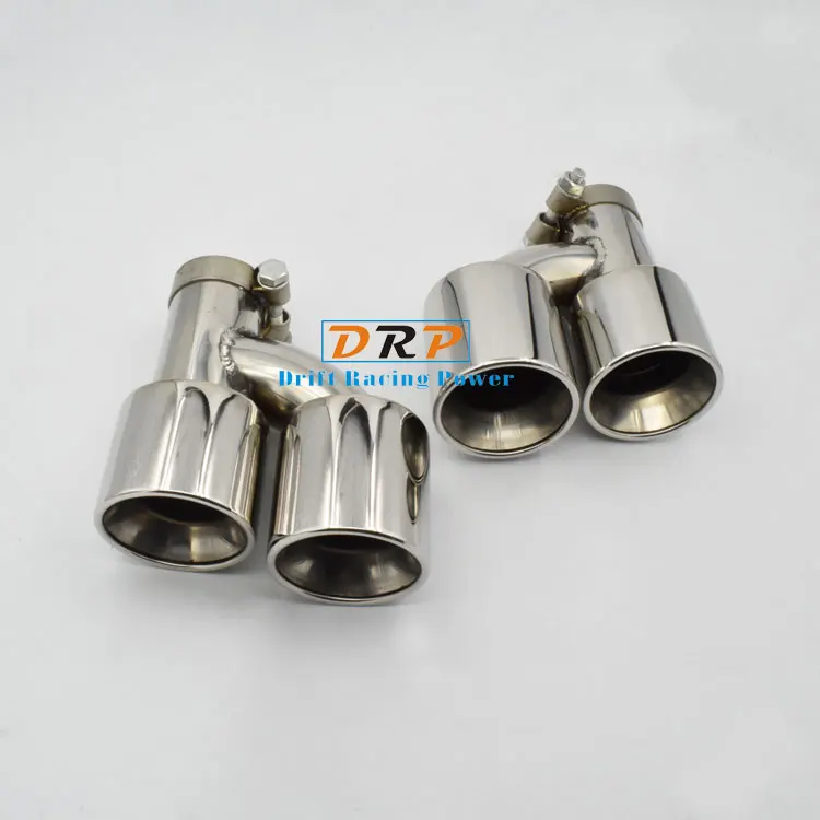 

High quality 1 to 2 Dual Pipe stainless steel Silver plating Modified Car Rear Tail Throat for BMW 535 with M5 bodykit h shape