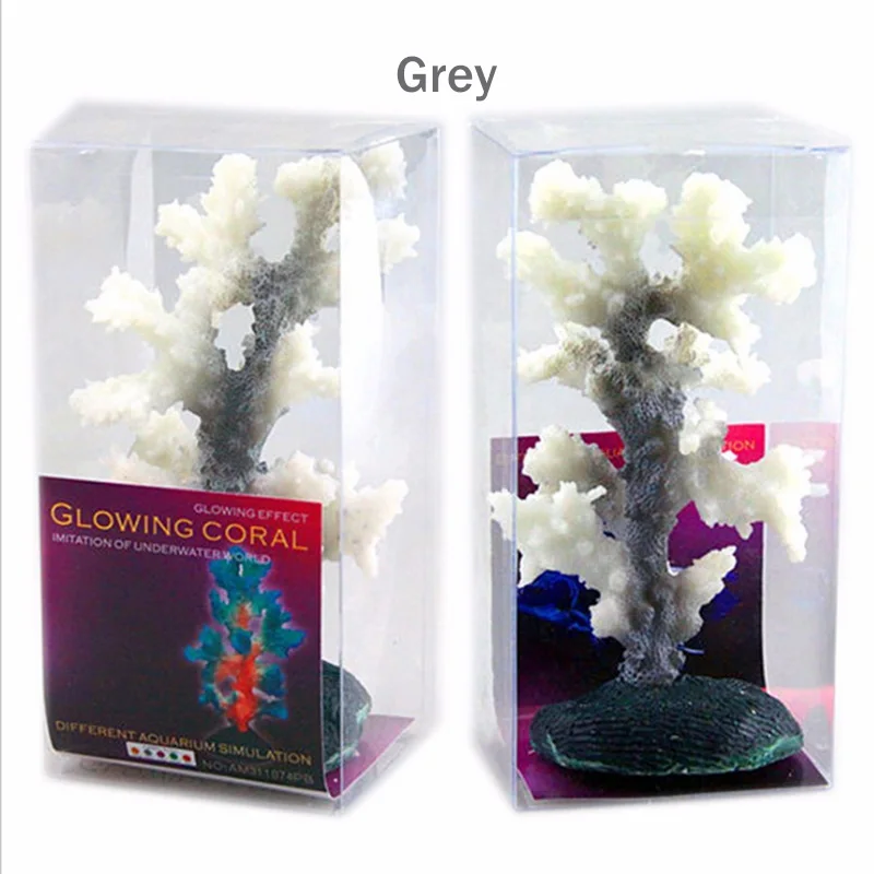 4 вида цветов, светящийся морской анемон, украшение аквариума, искусственный силикон, коралл, растение, ландшафтный Декор - Цвет: Gray