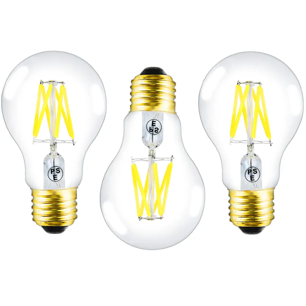 Dimmable Edison LED A19 Light Bulbs Soft White 6W E26 E27 ...