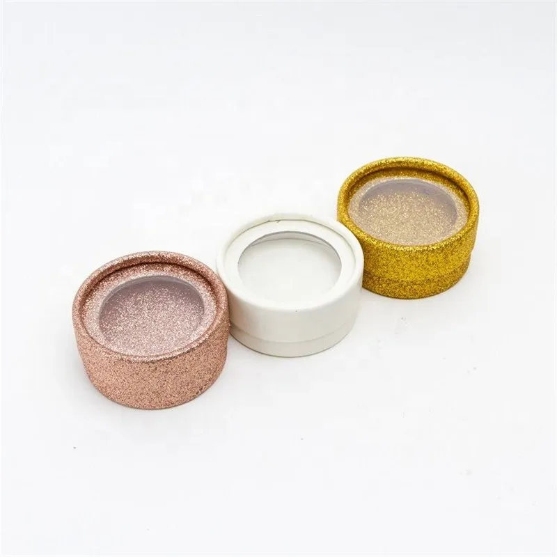 

Seashine 10 P Round Boxes Gold White Rose Gold Black Just Box 3D Mink Eyelashes Extension Strip False Fake Lash Free Shipping