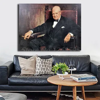 

Winston Churchill Wallpaper HD Wall Art Canvas Poster And Print Canvas Painting Decorative Picture For Living Room Home Decor