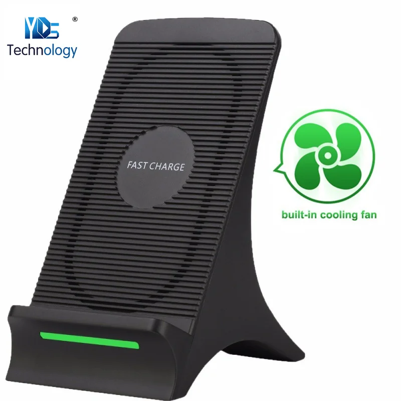 

QC 3.0 Qi Fast Wireless Charger for iPhone X 8 Samsung S8 S9 Plus S7 Edge Wireless Charging Pad Stand Holder with Cool Fan