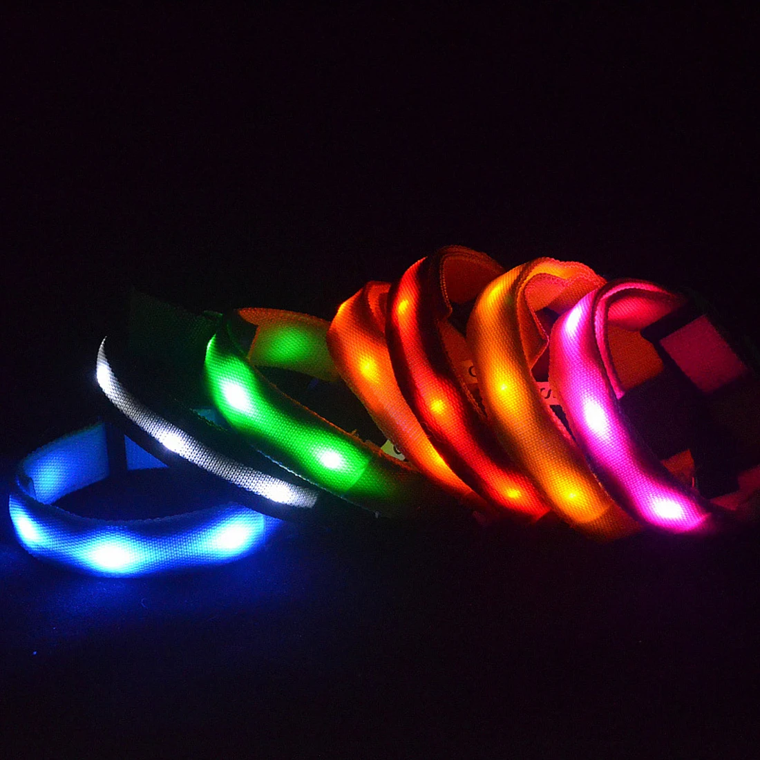 Buy 1Pc Nylon LED Pet Dog Collar Night Safety Flashing