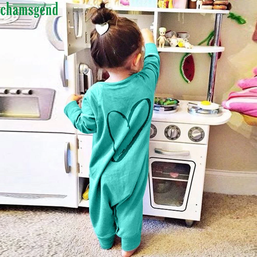 

CHAMSGEND Green Newborn Infant Kids Baby Boys Girls Printing long-sleeved Romper Jumpsuit piece suit Outfits Clothes otc17